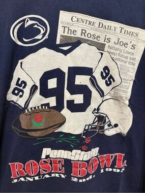 VNTG Penn State Rose Bowl 1995 Graphic Tee - Navy with White & Red Accents